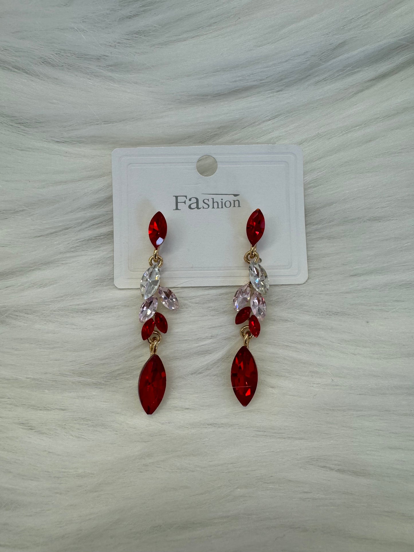 Red Diamanté Earrings