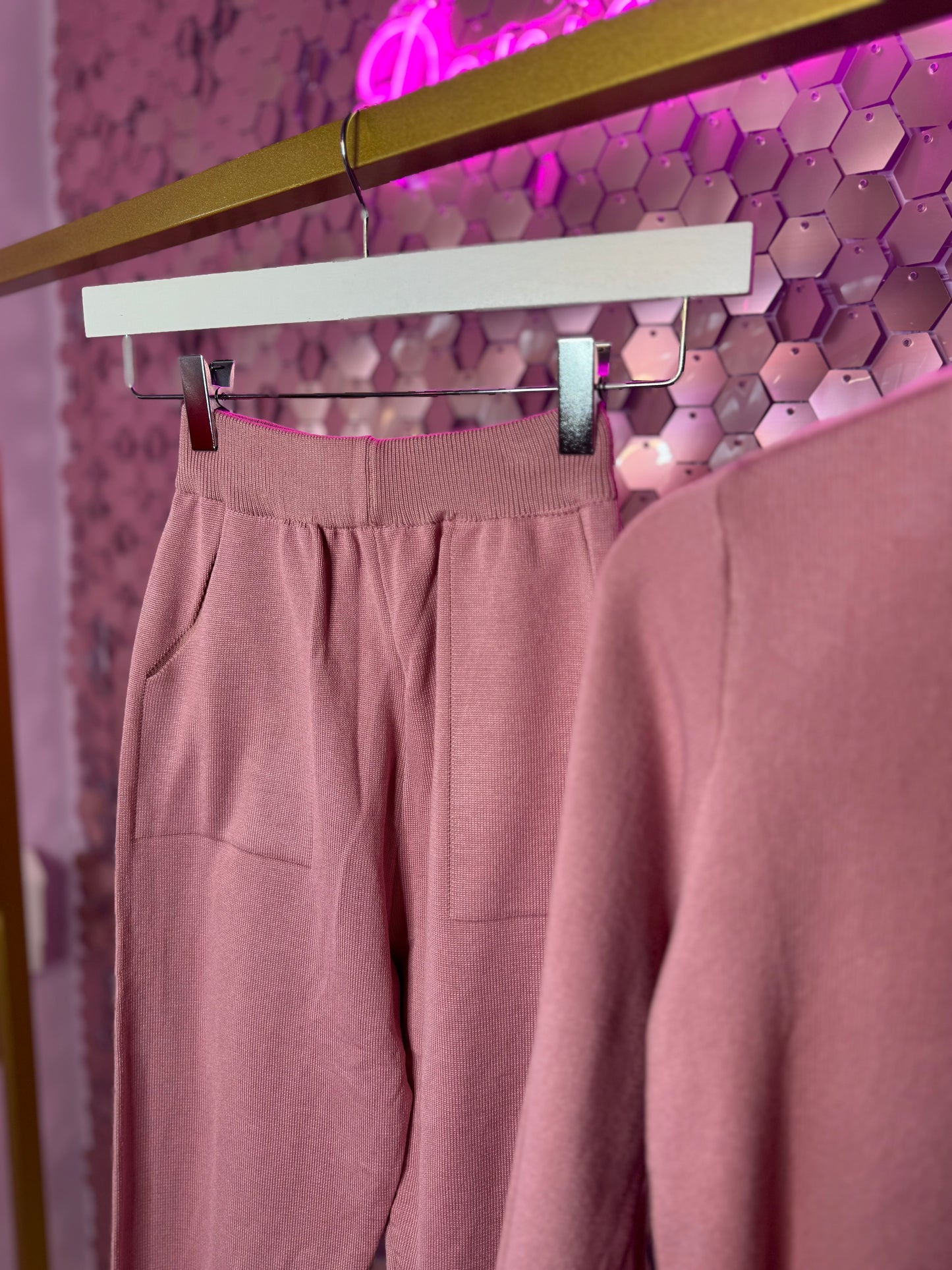 Knitted Gold Button Set