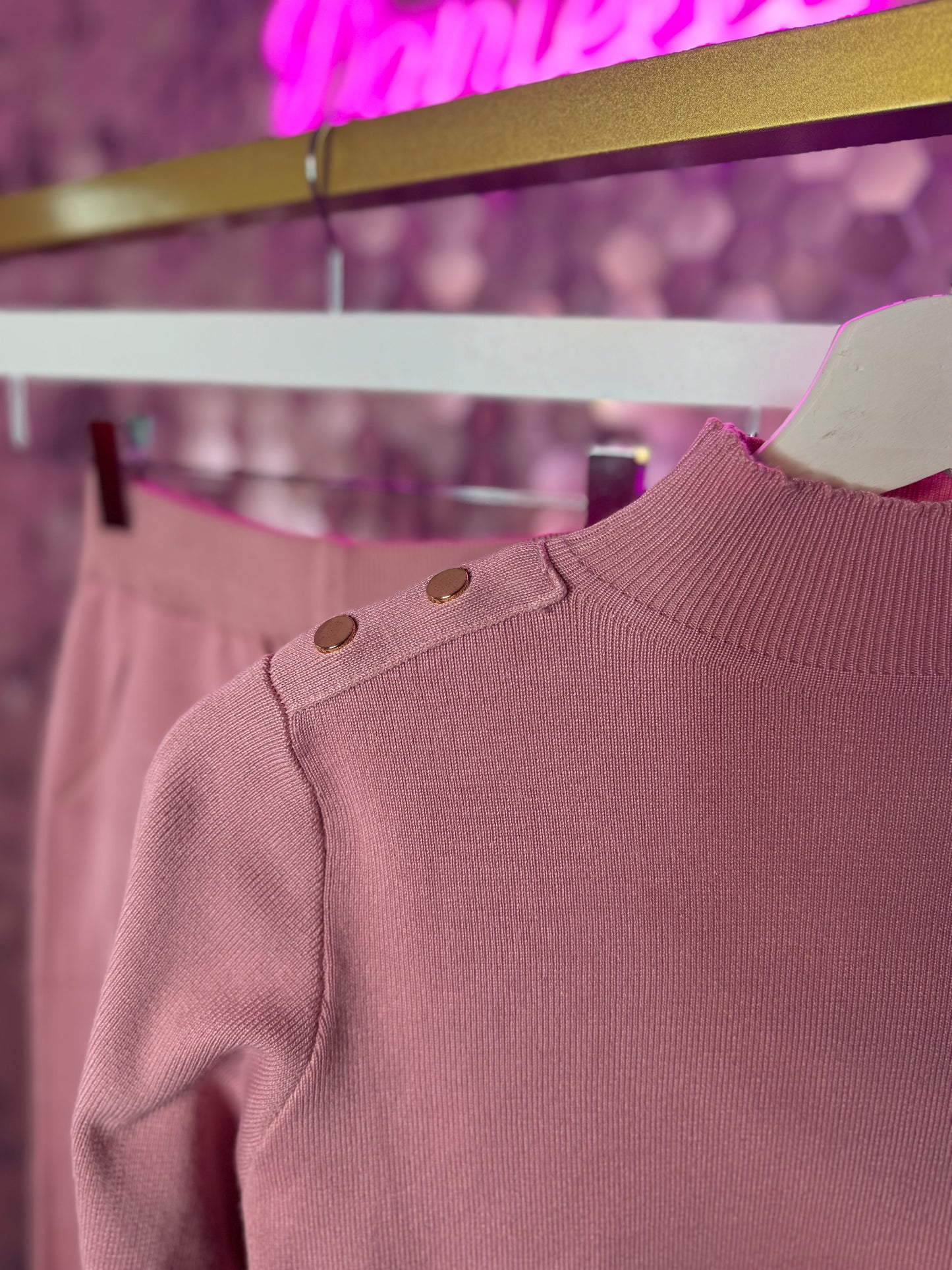 Knitted Gold Button Set